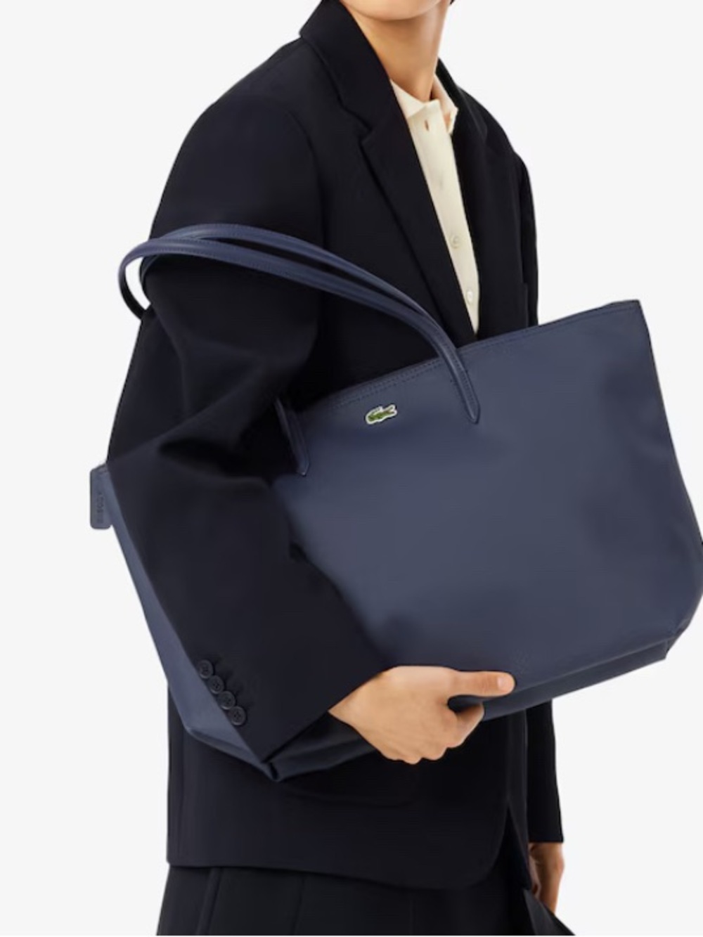Lacoste L.12.12 Concept Tote handbag green strips NWT - Picture 3 of 9